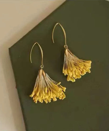 Original Design Yellow Alloy Holiday Drop Earrings
