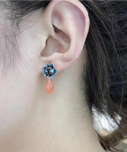 Cloisonne Pearl Stud Earrings