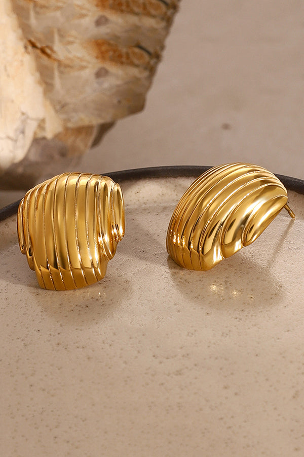 Stainless Steel Exaggerated Shell Earrings