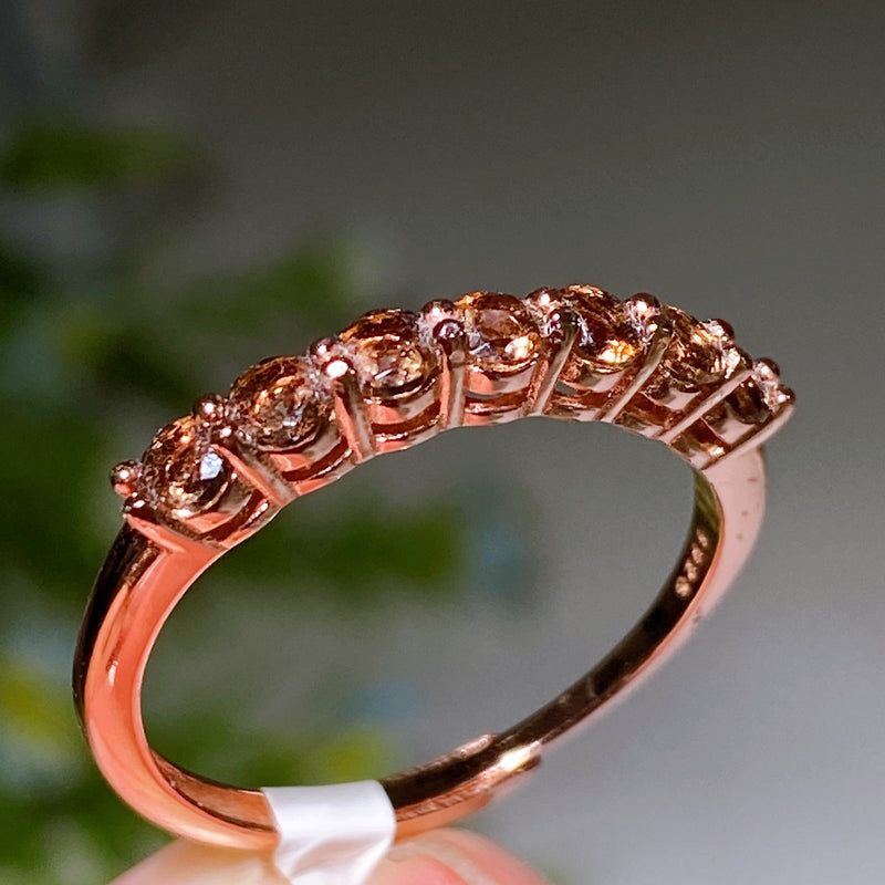 Adjustable S925 Crystal Healing Ring With Multi Gemstones