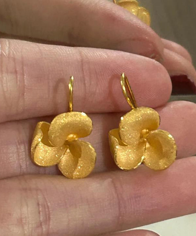 Brief Gold Sterling Silver Overgild Stud Earrings