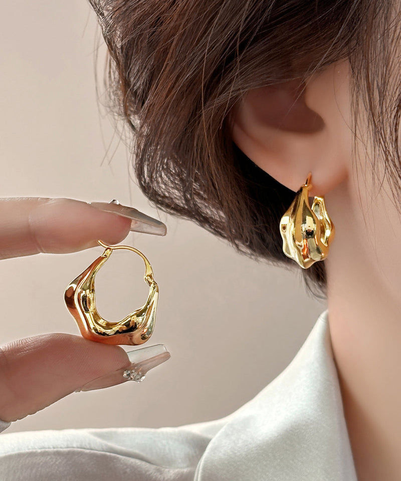 Gold Copper Overgild Hoop Earrings