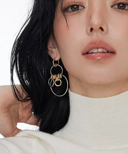 New Sterling Silver Asymmetrical Hoop Earrings