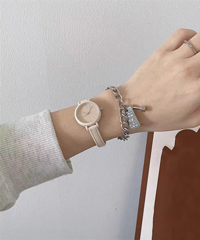 Tea Color Genuine Leather Waterproof Watch