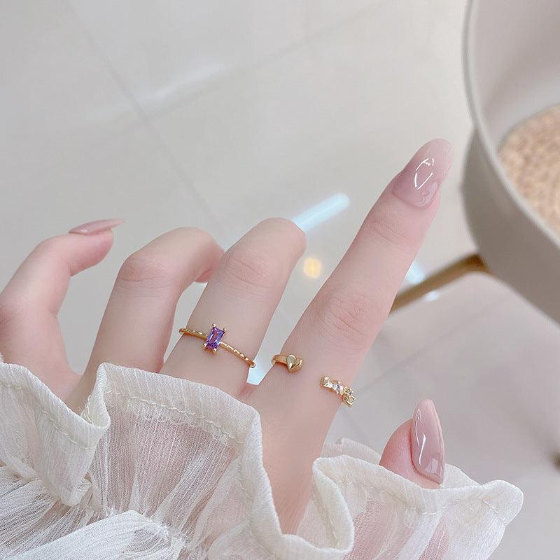 [sample ] Baguette Amethyst Ring - Lavender
