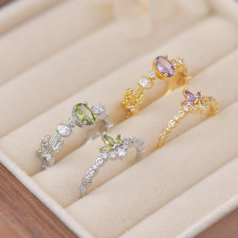 Amethyst Rococo Ring Set