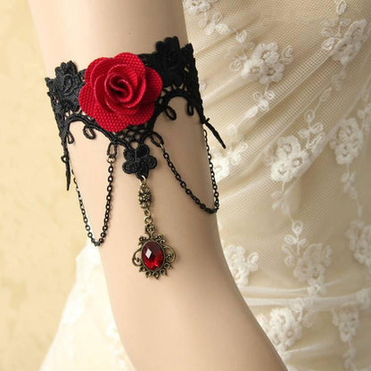 Gothic Beauty Red Rose Armlet