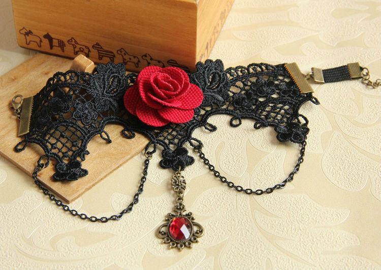 Gothic Beauty Red Rose Armlet