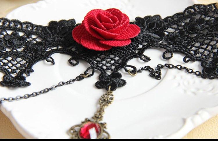 Gothic Beauty Red Rose Armlet