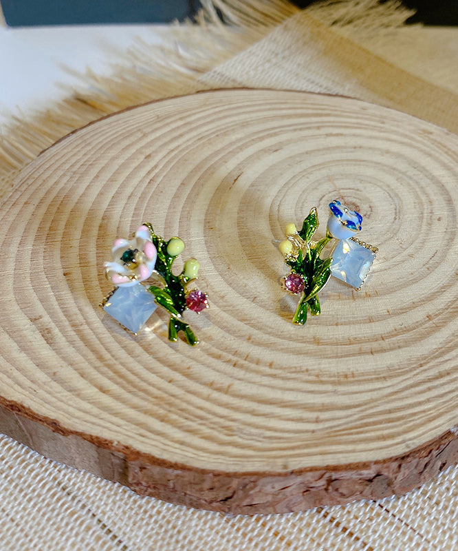 Stylish Multicolour Alloy Enamel Stud Earrings
