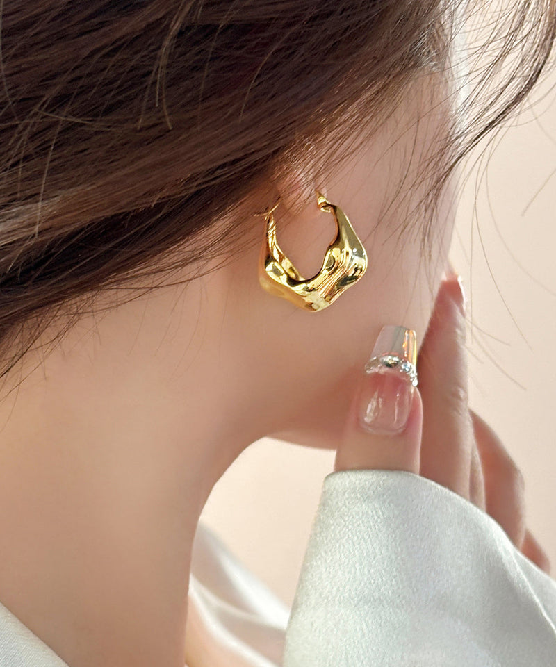 Gold Copper Overgild Hoop Earrings