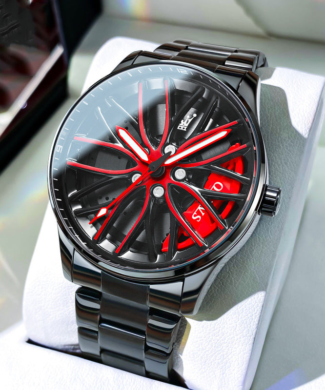 Green Stainless Steel Alloy Hollow Out Noctilucent Watches