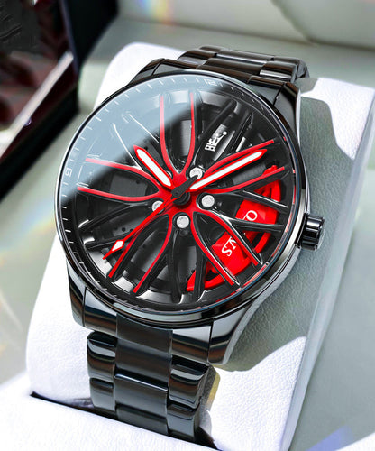 Green Stainless Steel Alloy Hollow Out Noctilucent Watches