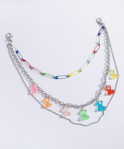 Diy Silk Metal Layered Little Bear Tassel Waist Chain