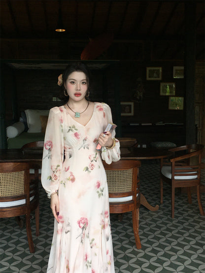 Soft Peach Mist Maxi Dress – Gentle Romantic Look for Springsummer Gunne Sax Dress