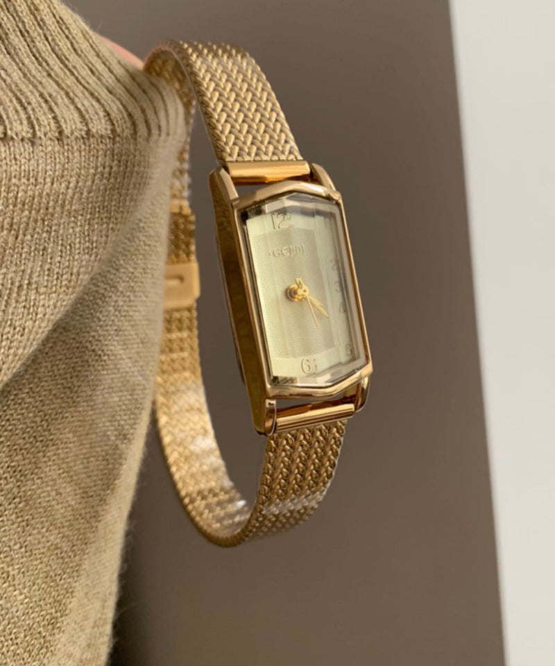 Gold Stainless Steel Waterproof Chain Watches