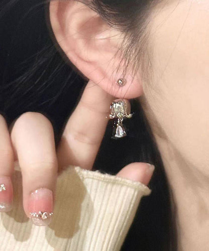 Boutique Silk Copper Zircon Lily of the Valley Stud Earrings