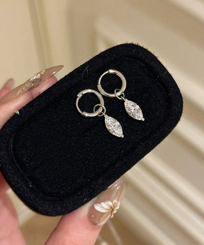 Silk Sterling Silver Zircon Drop Earrings