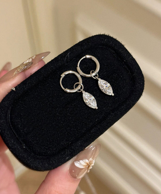 Silk Sterling Silver Zircon Drop Earrings