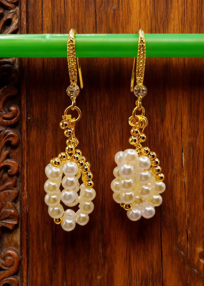 White Pearl Original Design Drop Earrings