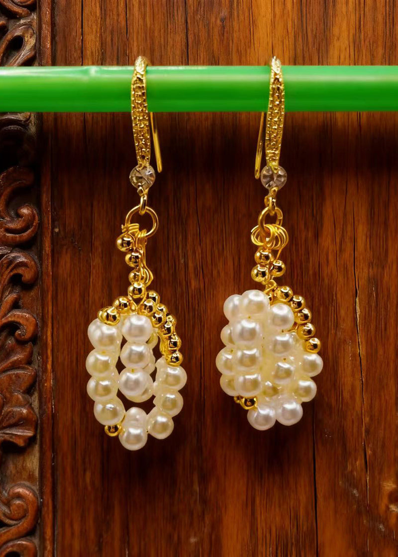 White Pearl Original Design Drop Earrings
