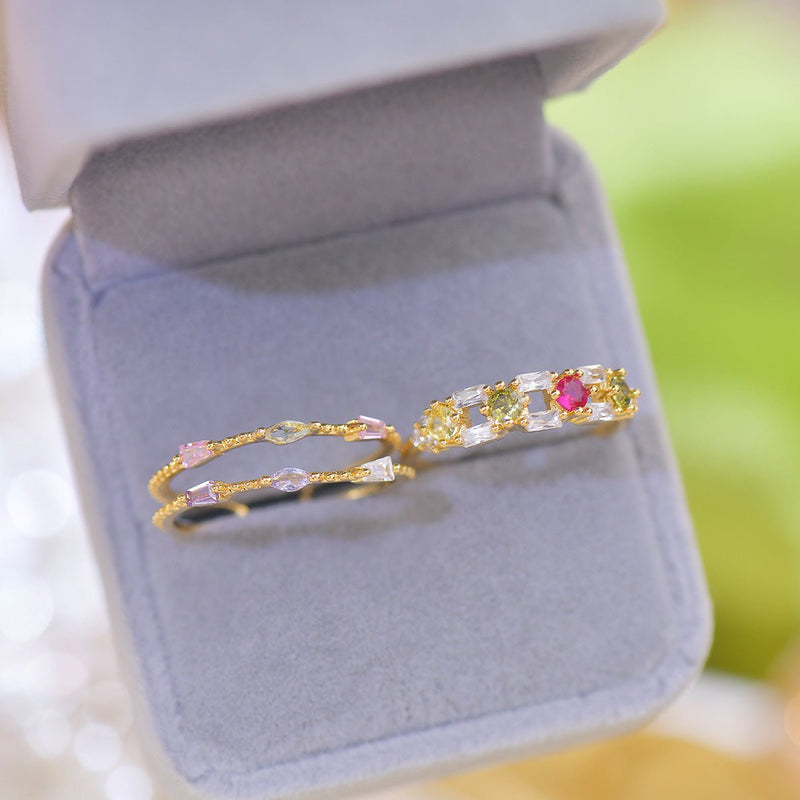 Baroque Gemstone Ring Set