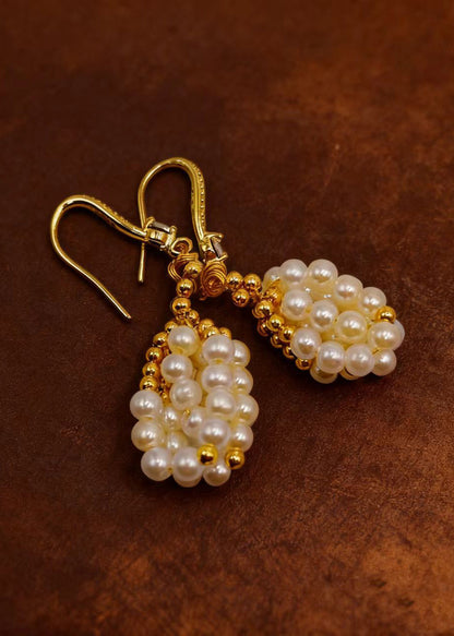 White Pearl Original Design Drop Earrings