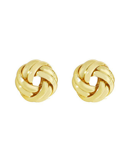Classy Gold Metal Alloy Circular Winding Stud Earrings