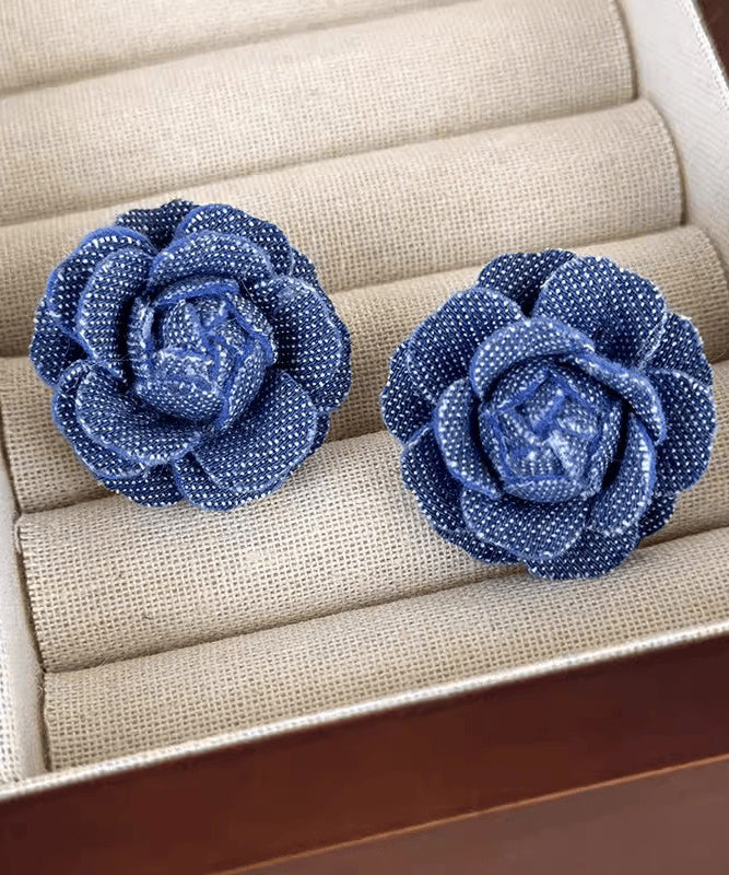 Denim Blue Sterling Silver Stud Earrings