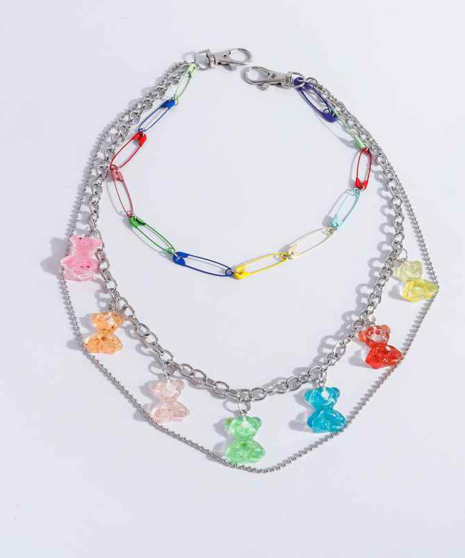 Diy Silk Metal Layered Little Bear Tassel Waist Chain