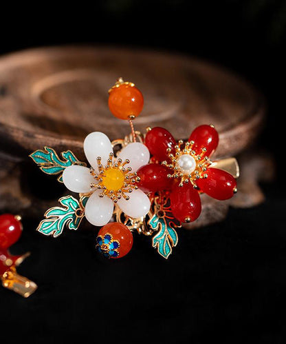 Colorblock Alloy Pearl Colored Glaze a Pair Hairpin