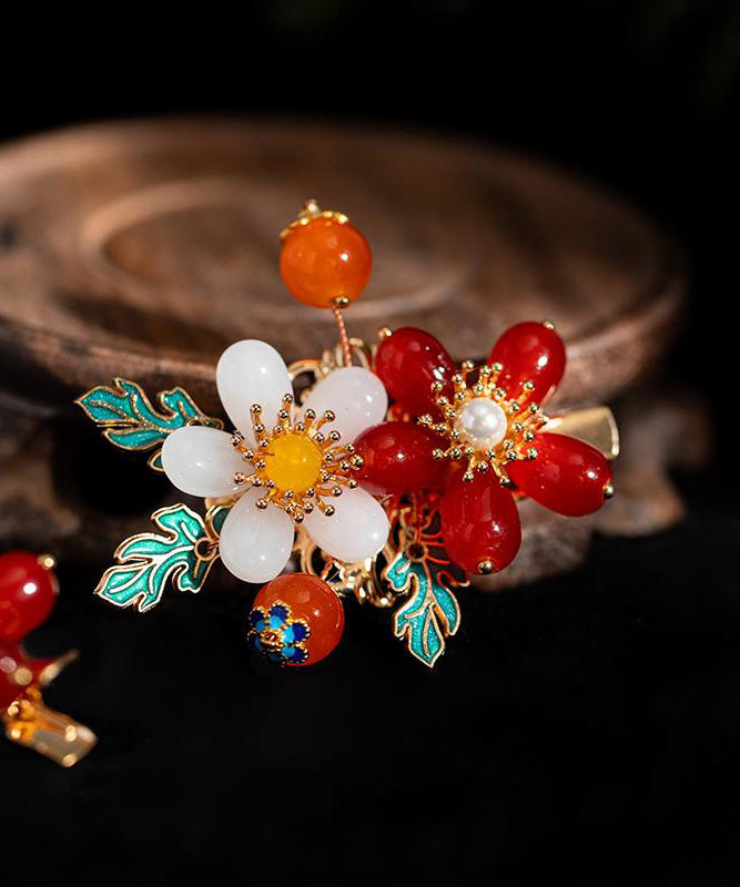 Colorblock Alloy Pearl Colored Glaze a Pair Hairpin