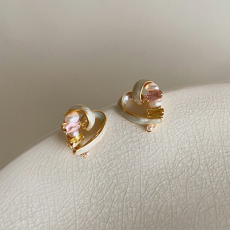 [] Bejeweled Heart Earrings