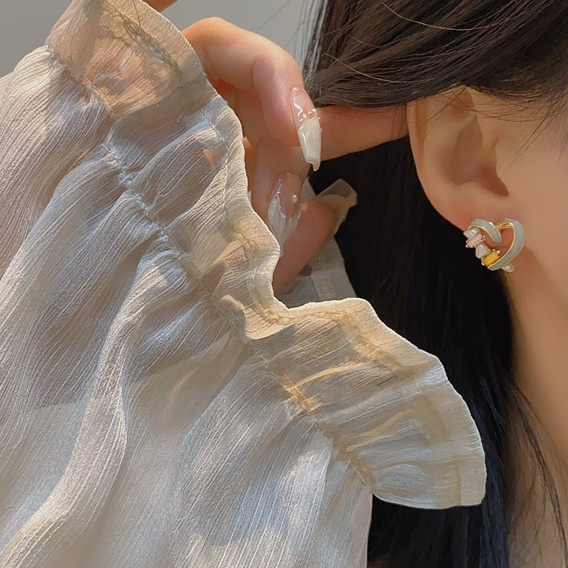 [] Bejeweled Heart Earrings