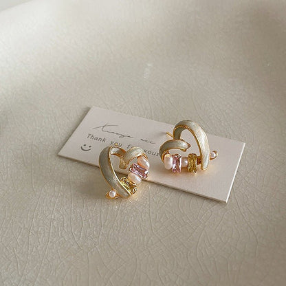 [] Bejeweled Heart Earrings