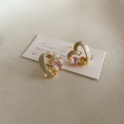 [] Bejeweled Heart Earrings