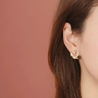 [] Bejeweled Heart Earrings