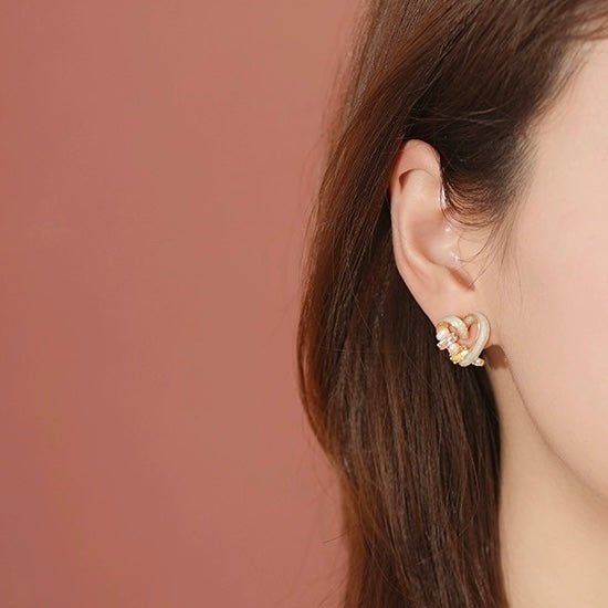 [] Bejeweled Heart Earrings
