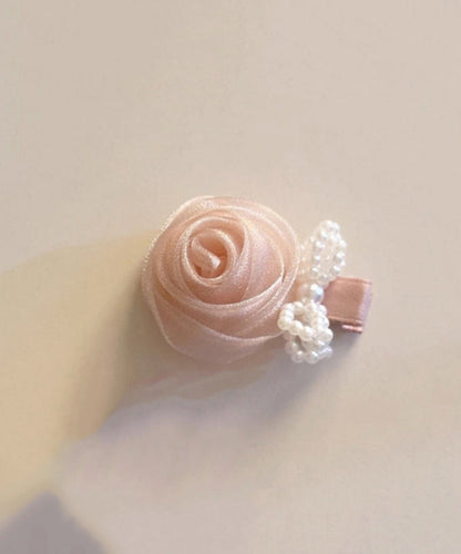 Pink Chiffon Rose Bow Hairpin