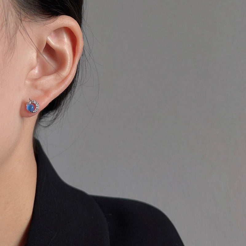 Blue Moonlight Stud Earrings