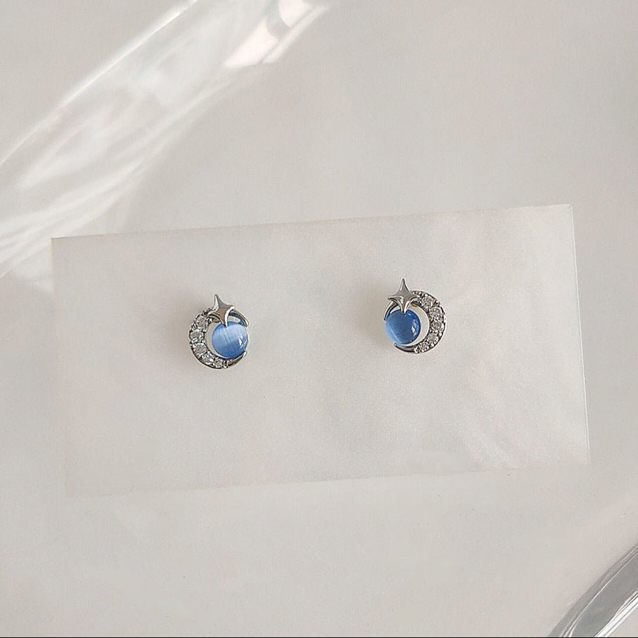 Blue Moonlight Stud Earrings