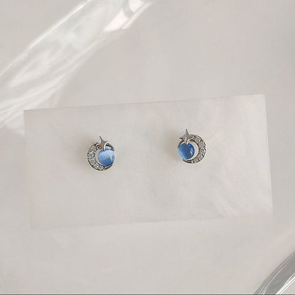 Blue Moonlight Stud Earrings