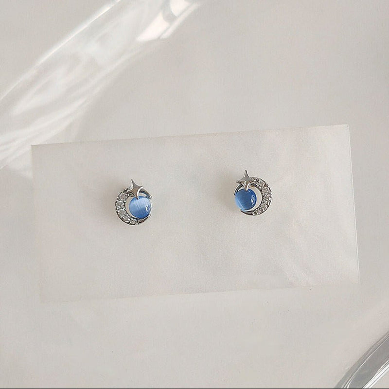 Blue Moonlight Stud Earrings
