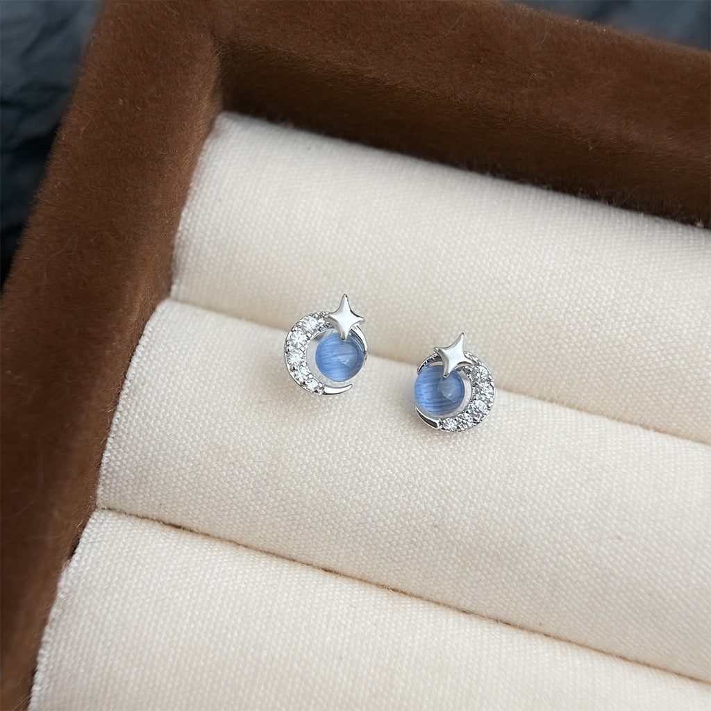 Blue Moonlight Stud Earrings