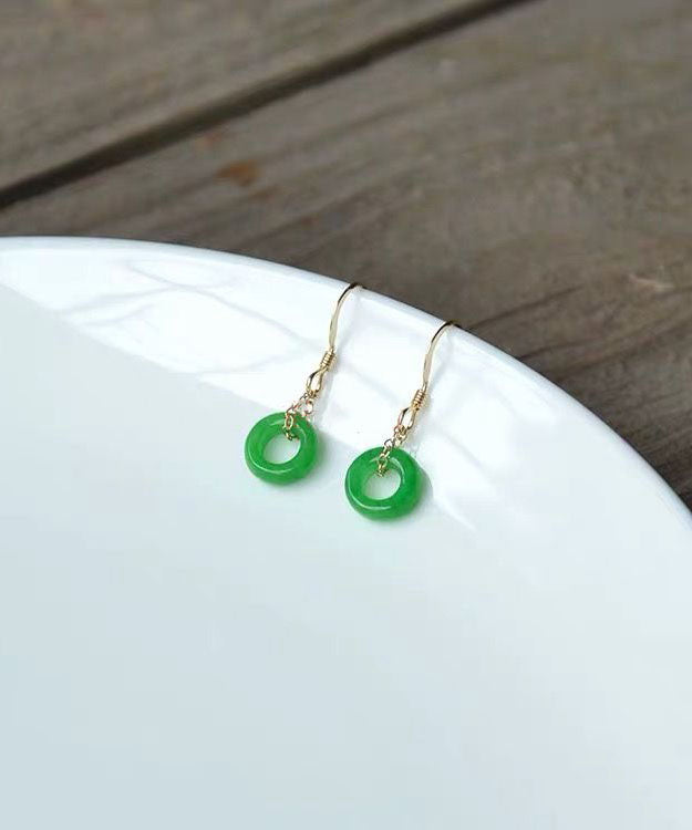 Green Ade Ping Buckle Drop Earrings