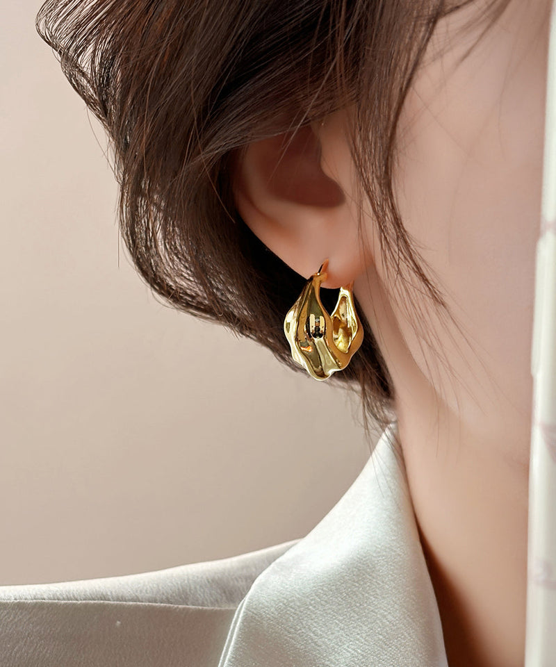 Gold Copper Overgild Hoop Earrings