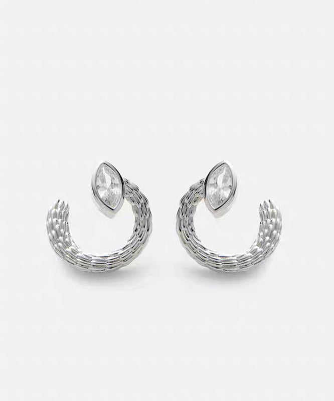 Silk Copper Silver-plated Hoop Earrings