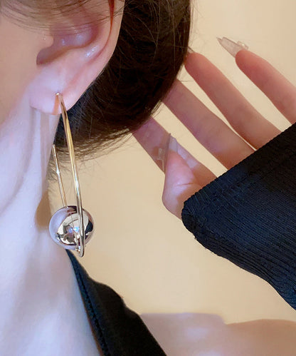 Oversize Gold Copper Allouy Metal Hoop Earrings