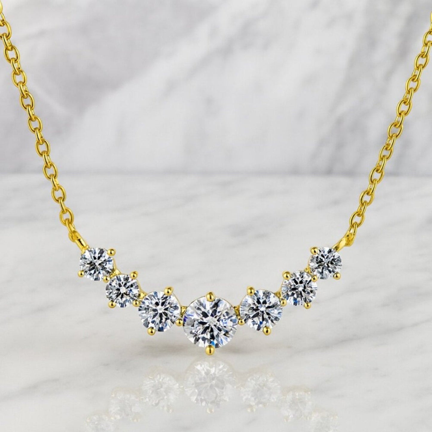 "allison" Lab Diamond Cascade Necklace