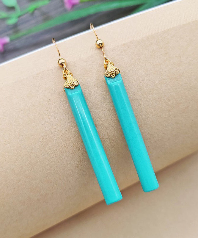 Green 14k Gold Turquoise Drop Earrings